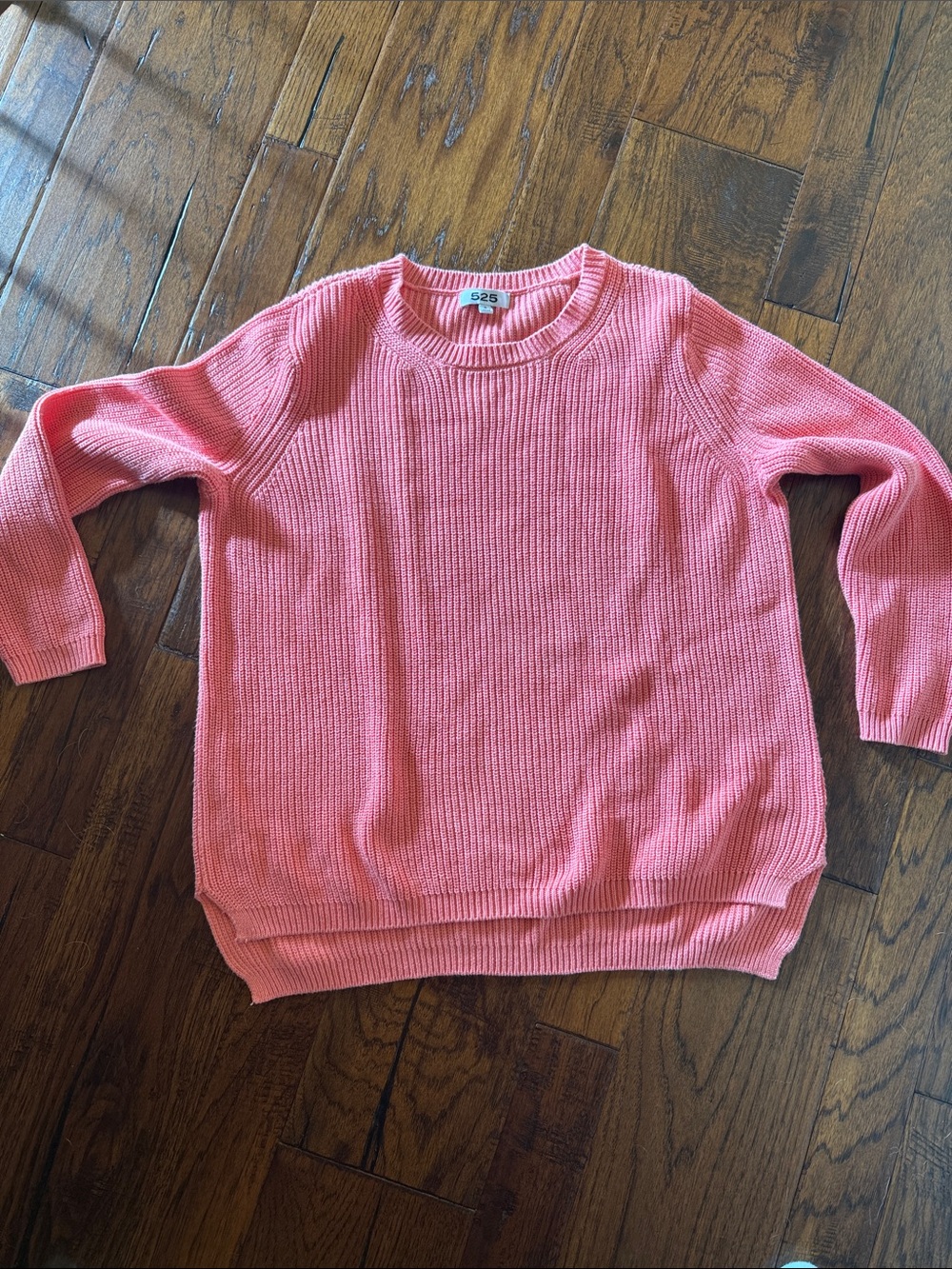 525 America Coral Ribbed Crewneck Pullover